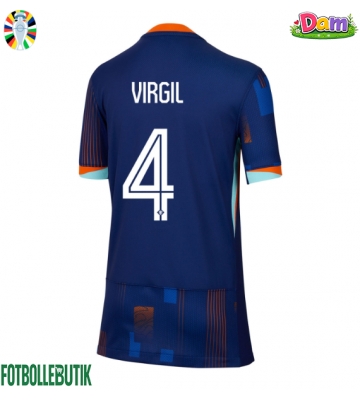 Nederländerna Virgil van Dijk #4 Bortatröja Kvinnor EM 2024 Kortärmad